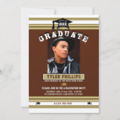 Maroon White en Gold Afstuderen Foto: Kaart (Voorkant)