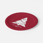 Maroon White kerstboomnaam Holiday Party Papieren Bordje (Gekanteld)