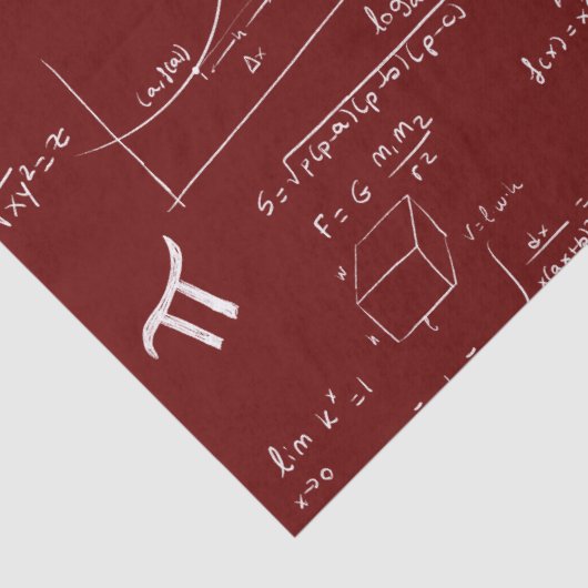 Maroon White Mathematic Formulas Graphics Tissuepapier (Detail)