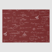 Maroon White Mathematic Formulas Graphics Tissuepapier (Voorkant)