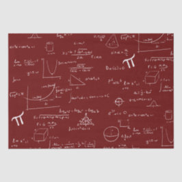 Maroon White Mathematic Formulas Graphics Tissuepapier