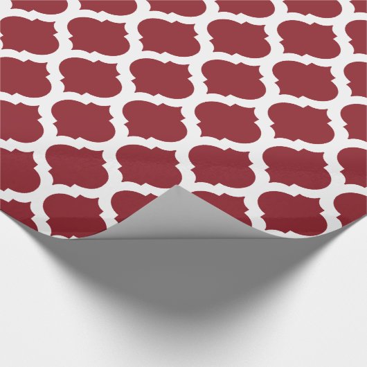 Maroon & White Moroccan pattern Cadeaupapier (Hoek)