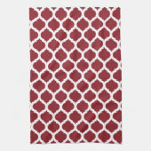 Maroon & White Moroccan Theedoek (Verticaal)