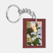 Maroon White Rose Sleutelhanger (Voorkant Links)