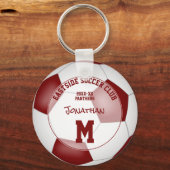 Maroon White Soccer Team Cadeaus kinder Sport Sleutelhanger (Voorkant)