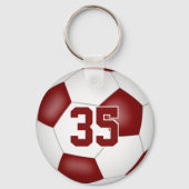 Maroon White Soccer Team Cadeaus kinder Sport Sleutelhanger (Achterkant)