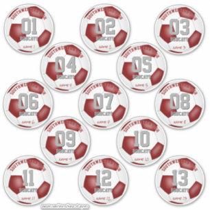 Maroon White soccer team kleuren cadeaus van 13 Sticker