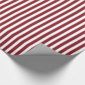 Maroon & White Striped Pattern Cadeaupapier (Hoek)