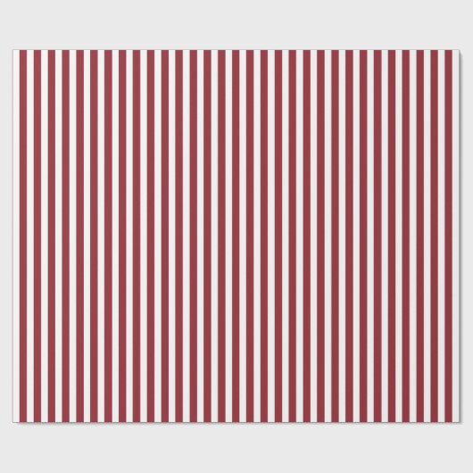 Maroon & White Striped Pattern Cadeaupapier (Vlak)