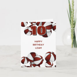 Maroon White Team Kleuren Basketballen Kinderen Ve Kaart