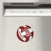 maroon white team kleuren kinder volleyball magneet (Insitu (Vaatwasser))