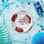 Maroon White Team kleuren voetbalbanket Papieren Bordje (Feest)