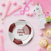 Maroon White Team kleuren voetbalbanket Papieren Bordje (Feest)