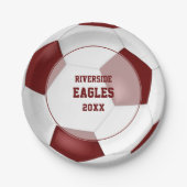 Maroon White Team kleuren voetbalbanket Papieren Bordje (Voorkant)