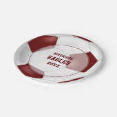 Maroon White Team kleuren voetbalbanket Papieren Bordje (Gekanteld)