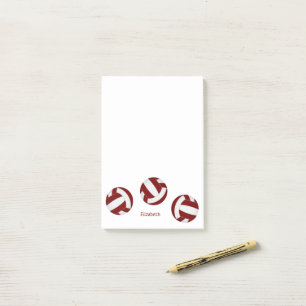 Maroon White Team Kleuren Volleyballen Een Speler  Post-it® Notes