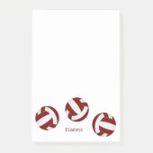Maroon White Team Kleuren Volleyballen Een Speler  Post-it® Notes (Voorkant)