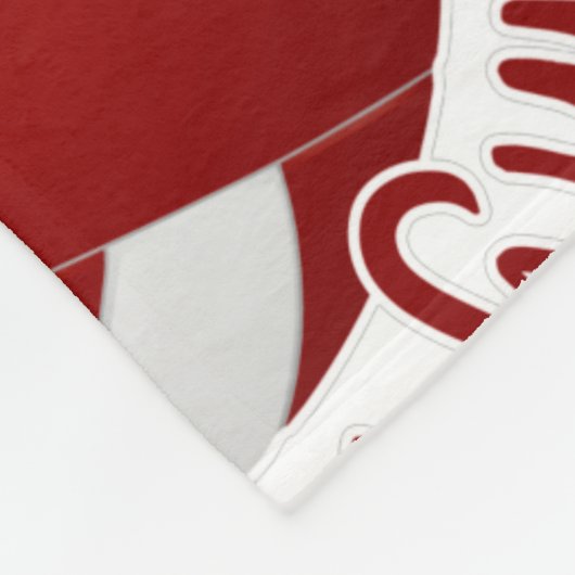 maroon white volleyball court happy place fleece deken (Hoek)