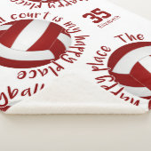 maroon white volleyball court happy place sherpa deken (3/4)