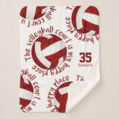 maroon white volleyball court happy place sherpa deken (Voorkant)