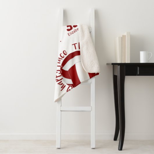 maroon white volleyball court happy place sherpa deken (In situ)