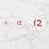 maroon white volleyball - meisjes - speciale naam confetti (Achterkanten)