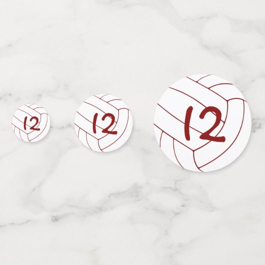 maroon white volleyball - meisjes - speciale naam confetti (Achterkanten)