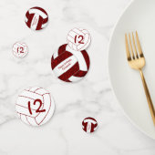 maroon white volleyball - meisjes - speciale naam confetti (Groep)