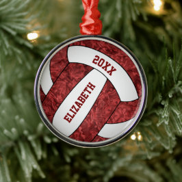 maroon white volleyball team kleuren girly metalen ornament