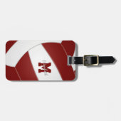 maroon white volleybalteam kleuren bagagelabel (Voorkant horizontaal)