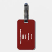 maroon white volleybalteam kleuren bagagelabel (Achterkant verticaal)