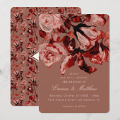 Maroon Wild Botanical Maximalism Wedding Kaart (Voorkant / Achterkant)