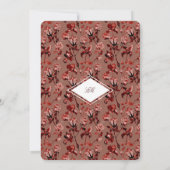 Maroon Wild Botanical Maximalism Wedding Kaart (Achterkant)
