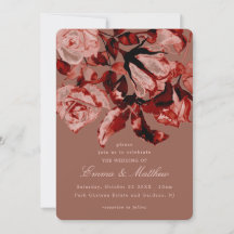 Maroon Wild Botanical Maximalism Wedding