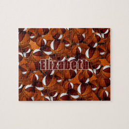 Maroon wit basketbal kinder team kleuren legpuzzel