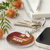 Maroon wit basketbalteam spelen als een meisje sleutelhanger (Voorkant Rechts)