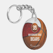 Maroon wit basketbalteam spelen als een meisje sleutelhanger (Voorkant Links)