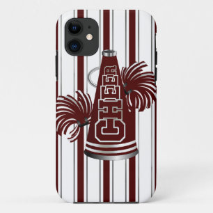 Maroon & Wit Cheerleader iPhone 5 Hoesje