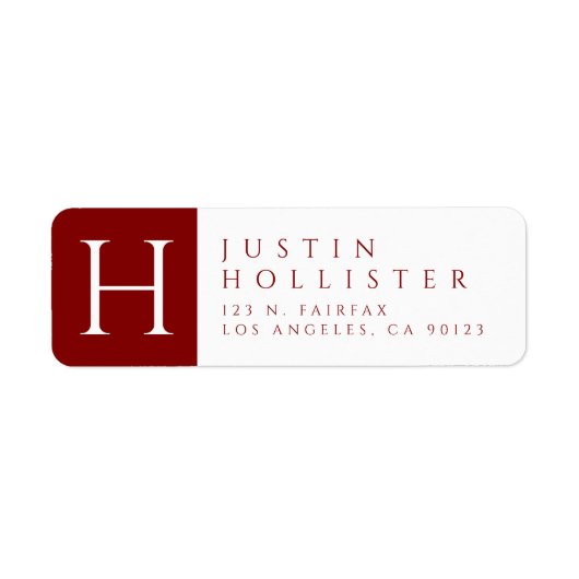 Maroon & Wit | Classy retouradres Etiket (Voorkant)