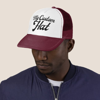 MAROON & WIT Custom Trucker Hoed Mesh Cap Blanco Pet