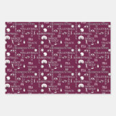 Maroon, wit en grijs cadeaupapier voor het verpakk (Voorkant 2)