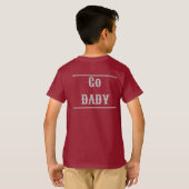 Maroon Wit kinder jongen T-shirt (Achterkant volledig)