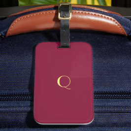 Maroon wit - monogram toevoegen bagagelabel