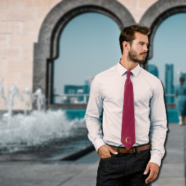 Maroon wit - monogram toevoegen stropdas
