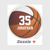 maroon wit team kleuren basketbal sticker (Vel)