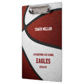 maroon wit team kleuren basketbalcoach klembord (Links)