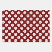 Maroon wit team kleuren bijpassende set volleybal inpakpapier vel (Voorkant 2)