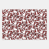 Maroon wit team kleuren bijpassende set volleybal inpakpapier vel (Voorkant)