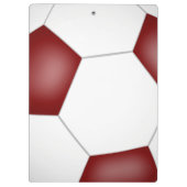 Maroon wit team kleuren gepersonaliseerde voetbal klembord (Achterkant)
