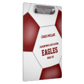 Maroon wit team kleuren gepersonaliseerde voetbal klembord (Rechts)